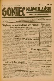 Goniec Nadwiślański: Głos Pomorski: Niezależne pismo poranne, poświęcone sprawom stanu średniego 1937.10.14 R.13 Nr237A