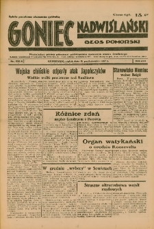 Goniec Nadwiślański: Głos Pomorski: Niezależne pismo poranne, poświęcone sprawom stanu średniego 1937.10.15 R.13 Nr238A
