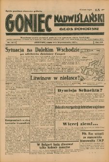 Goniec Nadwiślański: Głos Pomorski: Niezależne pismo poranne, poświęcone sprawom stanu średniego 1937.10.30 R.13 Nr251A