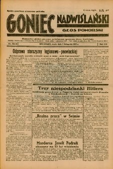 Goniec Nadwiślański: Głos Pomorski: Niezależne pismo poranne, poświęcone sprawom stanu średniego 1937.11.03 R.13 Nr253A