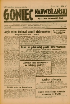 Goniec Nadwiślański: Głos Pomorski: Niezależne pismo poranne, poświęcone sprawom stanu średniego 1937.11.04 R.13 Nr254A