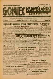 Goniec Nadwiślański: Głos Pomorski: Niezależne pismo poranne, poświęcone sprawom stanu średniego 1937.11.04 R.13 Nr254A