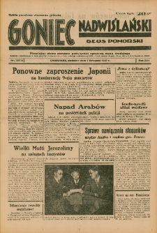 Goniec Nadwiślański: Głos Pomorski: Niezależne pismo poranne, poświęcone sprawom stanu średniego 1937.11.07 R.13 Nr257A