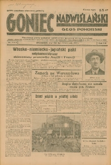 Goniec Nadwiślański: Głos Pomorski: Niezależne pismo poranne, poświęcone sprawom stanu średniego 1937.11.11 R.13 Nr260A