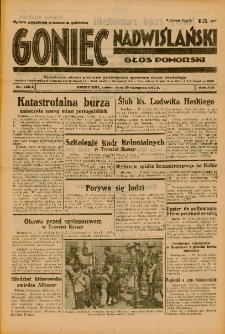 Goniec Nadwiślański: Głos Pomorski: Niezależne pismo poranne, poświęcone sprawom stanu średniego 1937.11.20 R.13 Nr268A
