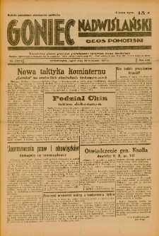 Goniec Nadwiślański: Głos Pomorski: Niezależne pismo poranne, poświęcone sprawom stanu średniego 1937.11.26 R.13 Nr273A