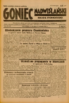 Goniec Nadwiślański: Głos Pomorski: Niezależne pismo poranne, poświęcone sprawom stanu średniego 1937.11.27 R.13 Nr274A
