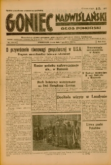 Goniec Nadwiślański: Głos Pomorski: Niezależne pismo poranne, poświęcone sprawom stanu średniego 1937.12.01 R.13 Nr277A