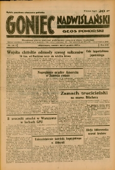 Goniec Nadwiślański: Głos Pomorski: Niezależne pismo poranne, poświęcone sprawom stanu średniego 1937.12.05 R.13 Nr281A