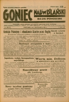Goniec Nadwiślański: Głos Pomorski: Niezależne pismo poranne, poświęcone sprawom stanu średniego 1937.12.08 R.13 Nr283A