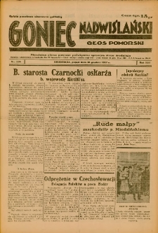 Goniec Nadwiślański: Głos Pomorski: Niezależne pismo poranne, poświęcone sprawom stanu średniego 1937.12.10 R.13 Nr284A