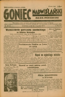 Goniec Nadwiślański: Głos Pomorski: Niezależne pismo poranne, poświęcone sprawom stanu średniego 1937.12.24 R.13 Nr296A