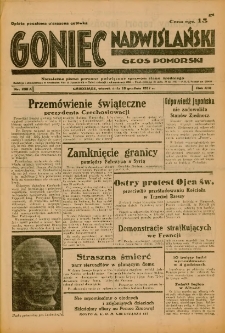 Goniec Nadwiślański: Głos Pomorski: Niezależne pismo poranne, poświęcone sprawom stanu średniego 1937.12.28 R.13 Nr298A