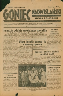 Goniec Nadwiślański: Głos Pomorski: Niezależne pismo poranne, poświęcone sprawom stanu średniego 1937.12.31 R.13 Nr301A
