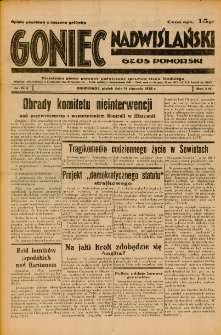 Goniec Nadwiślański: Głos Pomorski: Niezależne pismo poranne, poświęcone sprawom stanu średniego 1938.01.14 R.14 Nr10A