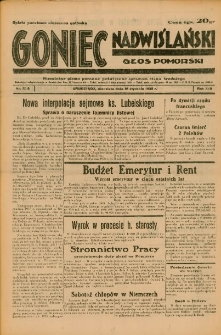 Goniec Nadwiślański: Głos Pomorski: Niezależne pismo poranne, poświęcone sprawom stanu średniego 1938.01.16 R.14 Nr12A