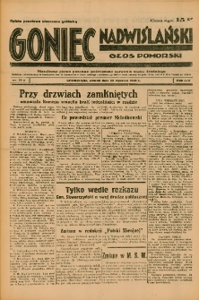 Goniec Nadwiślański: Głos Pomorski: Niezależne pismo poranne, poświęcone sprawom stanu średniego 1938.01.25 R.14 Nr19A