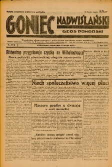 Goniec Nadwiślański: Głos Pomorski: Niezależne pismo poranne, poświęcone sprawom stanu średniego 1938.02.11 R.14 Nr33A