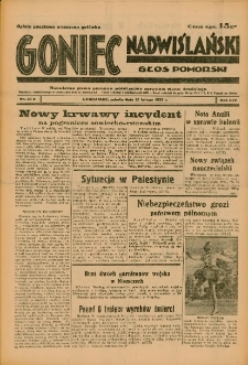 Goniec Nadwiślański: Głos Pomorski: Niezależne pismo poranne, poświęcone sprawom stanu średniego 1938.02.12 R.14 Nr34A