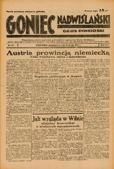 Goniec Nadwiślański: Głos Pomorski: Niezależne pismo poranne, poświęcone sprawom stanu średniego 1938.02.21 R.14 Nr42A