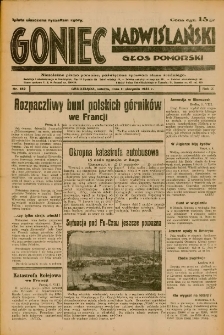 Goniec Nadwiślański: Głos Pomorski: Niezależne pismo poranne, poświęcone sprawom stanu średniego 1934.08.11 R.10 Nr182