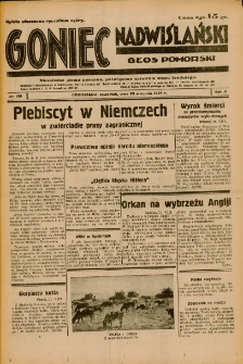Goniec Nadwiślański: Głos Pomorski: Niezależne pismo poranne, poświęcone sprawom stanu średniego 1934.08.23 R.10 Nr191