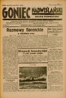 Goniec Nadwiślański: Głos Pomorski: Niezależne pismo poranne, poświęcone sprawom stanu średniego 1934.08.24 R.10 Nr192