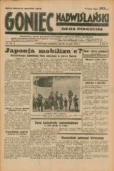 Goniec Nadwiślański: Głos Pomorski: Niezależne pismo poranne, poświęcone sprawom stanu średniego 1934.08.26 R.10 Nr194