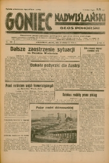 Goniec Nadwiślański: Głos Pomorski: Niezależne pismo poranne, poświęcone sprawom stanu średniego 1934.08.31 R.10 Nr198