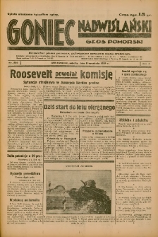 Goniec Nadwiślański: Głos Pomorski: Niezależne pismo poranne, poświęcone sprawom stanu średniego 1934.09.08 R.10 Nr205