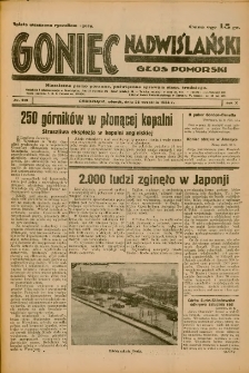 Goniec Nadwiślański: Głos Pomorski: Niezależne pismo poranne, poświęcone sprawom stanu średniego 1934.09.25 R.10 Nr219