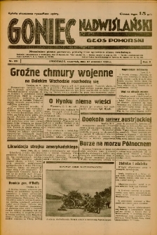 Goniec Nadwiślański: Głos Pomorski: Niezależne pismo poranne, poświęcone sprawom stanu średniego 1934.09.27 R.10 Nr221