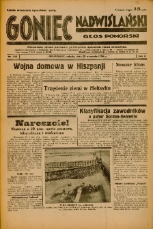 Goniec Nadwiślański: Głos Pomorski: Niezależne pismo poranne, poświęcone sprawom stanu średniego 1934.09.29 R.10 Nr223