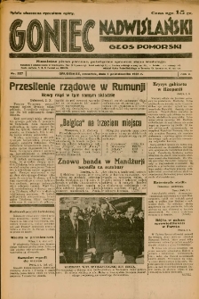 Goniec Nadwiślański: Głos Pomorski: Niezależne pismo poranne, poświęcone sprawom stanu średniego 1934.10.04 R.10 Nr227