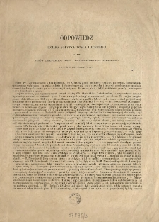 Odpowiedź Romana Sołtyka posła i jerenała na pismo pan&oacute;w Chełmickiego posła i Zwierkowskiego deputowanego w Paryżu 20 czerwca 1843 wydane