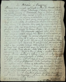 Do Polak&oacute;w w Emigracyi