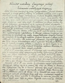 Komitet Narodowy Emigracyi Polskiej do Ziomk&oacute;w składających Emigracyą