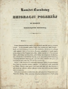 Komitet Narodowy Emigracji Polski&eacute;j do rodak&oacute;w składających emigracją