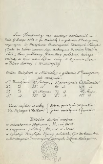 [Zawiadomienie Inc.:] " Leon Zienkowicz ma zaszczyt zawiadomić iż dnia 9 lutego 1862 r. ( w niedzielę ) o godzinie ..."