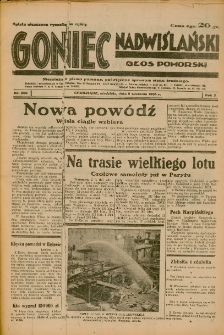 Goniec Nadwiślański: Głos Pomorski: Niezależne pismo poranne, poświęcone sprawom stanu średniego 1934.09.09 R.10 Nr206