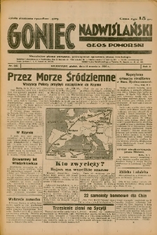 Goniec Nadwiślański: Głos Pomorski: Niezależne pismo poranne, poświęcone sprawom stanu średniego 1934.09.14 R.10 Nr210