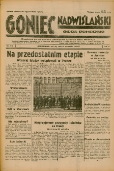 Goniec Nadwiślański: Głos Pomorski: Niezależne pismo poranne, poświęcone sprawom stanu średniego 1934.09.15 R.10 Nr211