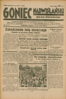 Goniec Nadwiślański: Głos Pomorski: Niezależne pismo poranne, poświęcone sprawom stanu średniego 1934.09.16 R.10 Nr212