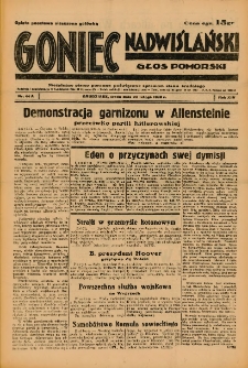 Goniec Nadwiślański: Głos Pomorski: Niezależne pismo poranne, poświęcone sprawom stanu średniego 1938.02.23 R.14 Nr44A