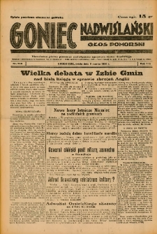 Goniec Nadwiślański: Głos Pomorski: Niezależne pismo poranne, poświęcone sprawom stanu średniego 1938.03.09 R.14 Nr56A