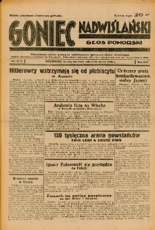 Goniec Nadwiślański: Głos Pomorski: Niezależne pismo poranne, poświęcone sprawom stanu średniego 1938.03.12-13. R.14 Nr59A