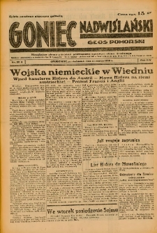 Goniec Nadwiślański: Głos Pomorski: Niezależne pismo poranne, poświęcone sprawom stanu średniego 1938.03.14 R.14 Nr60A