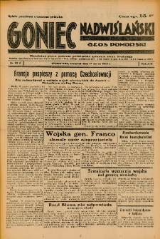 Goniec Nadwiślański: Głos Pomorski: Niezależne pismo poranne, poświęcone sprawom stanu średniego 1938.03.17 R.14 Nr63A