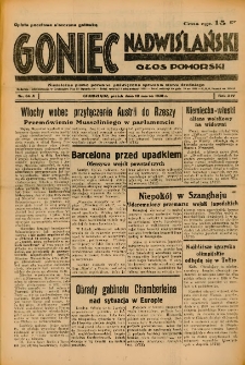 Goniec Nadwiślański: Głos Pomorski: Niezależne pismo poranne, poświęcone sprawom stanu średniego 1938.03.18 R.14 Nr64A