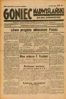 Goniec Nadwiślański: Głos Pomorski: Niezależne pismo poranne, poświęcone sprawom stanu średniego 1938.03.21 R.14 Nr66A